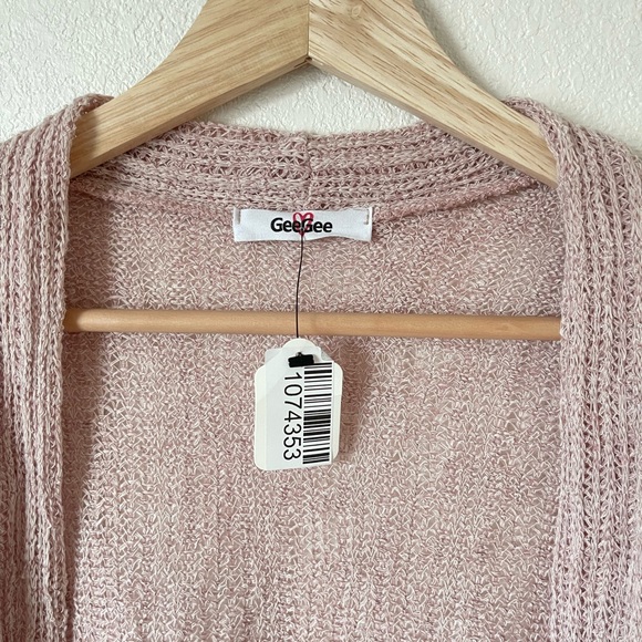 NWT GeeGee Dolman Sleeve Knit Cardigan Mauve Blush Pink - Picture 4 of 5